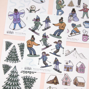 Skiing Holiday Sticker Bundle - Design by Willwa