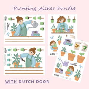 Cute Planting Girls Sticker Bundle - Design by Willwa