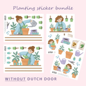 Cute Planting Girls Sticker Bundle - Design by Willwa