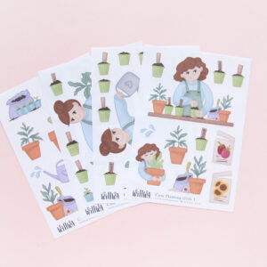 Cute Planting Girls Sticker Bundle - Design by Willwa