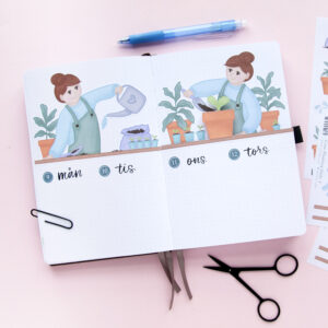 Cute Planting Girls Sticker Bundle - Design by Willwa