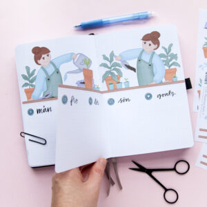 Cute Planting Girls Sticker Bundle - Design by Willwa