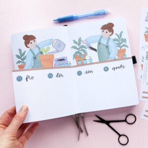 Cute Planting Girls Sticker Bundle - Design by Willwa